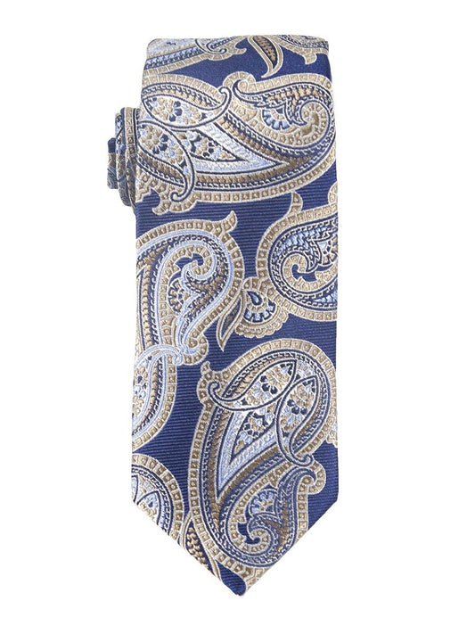 Heritage House 25433 100% Woven Silk Boy's Tie - Paisley Pattern - Blue/Khaki Boys Tie Heritage House 