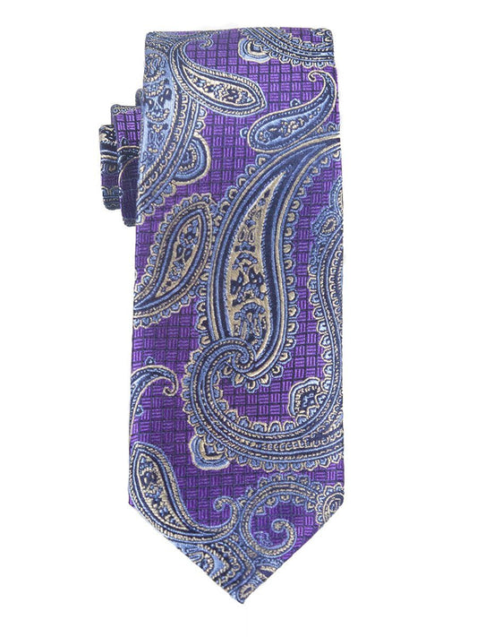 Heritage House 25436 100% Woven Silk Boy's Tie - Paisley - Blue/Silver Boys Tie Heritage House 