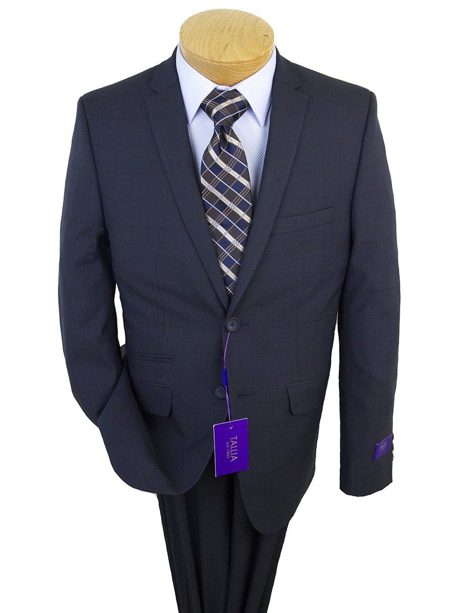 Tallia 25506 Skinny Fit Boy's Suit- Navy-Windowpane Boys Suit Tallia 