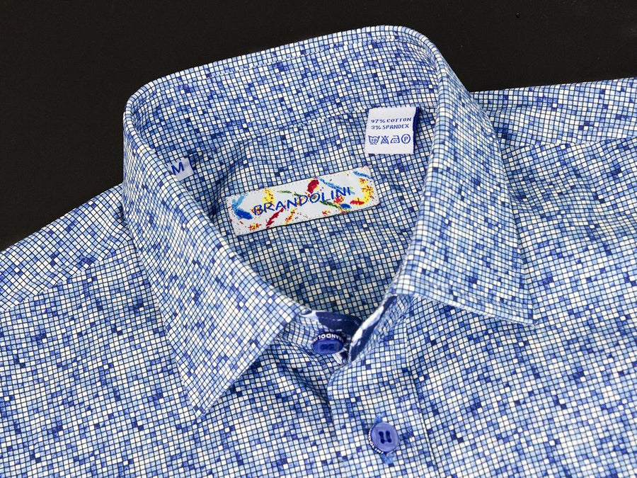Boy's Brandolini Sport Shirt 25562 Blue Mosaic Boys Sport Shirt Brandolini 