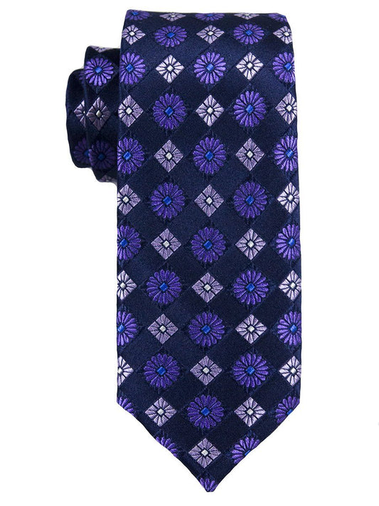 Heritage House 25630 100% Silk Boy's Tie - Neat - Purp/Navy Boys Tie Heritage House 