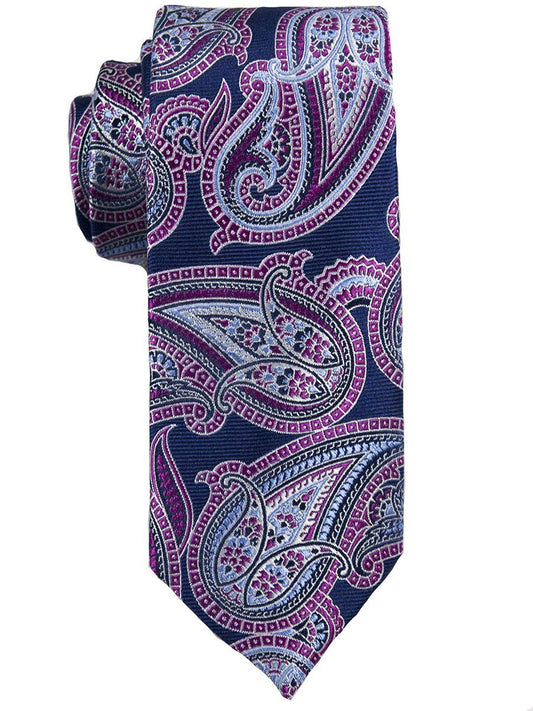 Heritage House 25643 100% Woven Silk Boy's Tie - Paisley - Pink/Navy Boys Tie Heritage House 