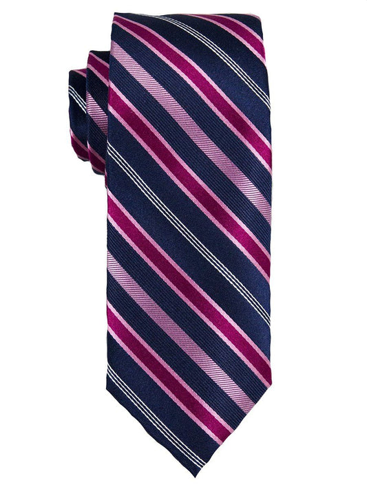 Heritage House 25646 100% Silk Boy's Tie - Stripe - Pink/Navy Boys Tie Heritage House 