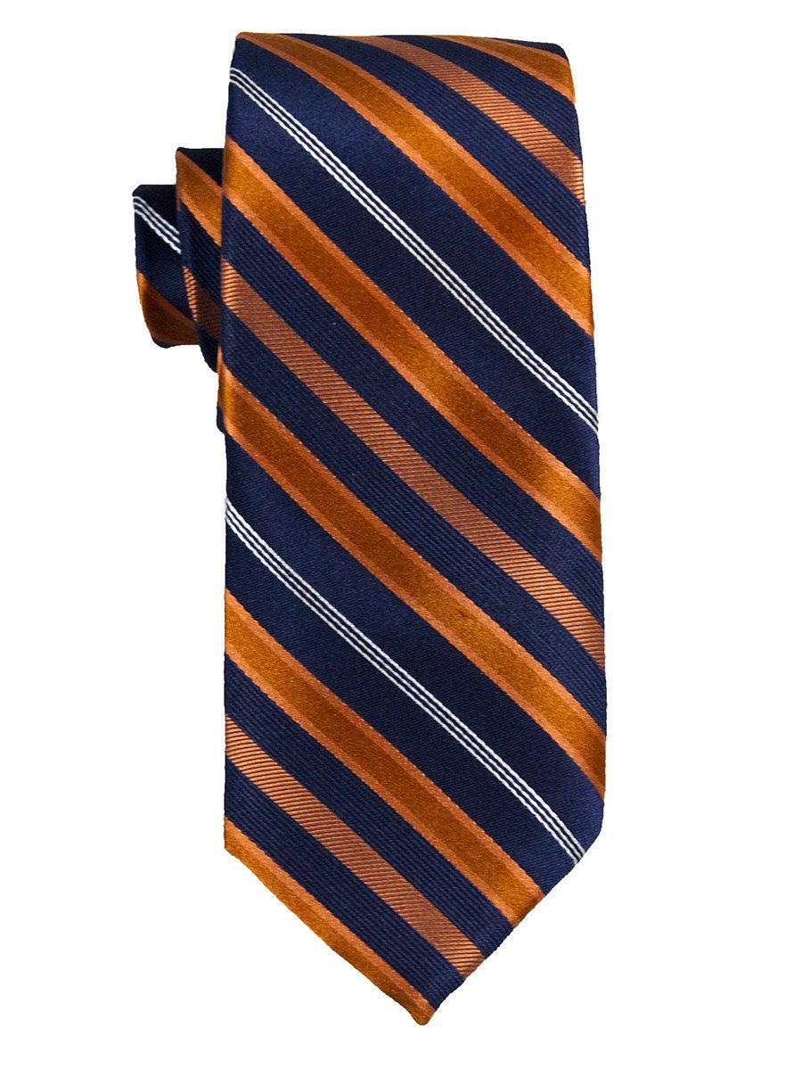 Heritage House 25655 100% Silk Boy's Tie - Stripe -Orange/Navy Boys Tie Heritage House 