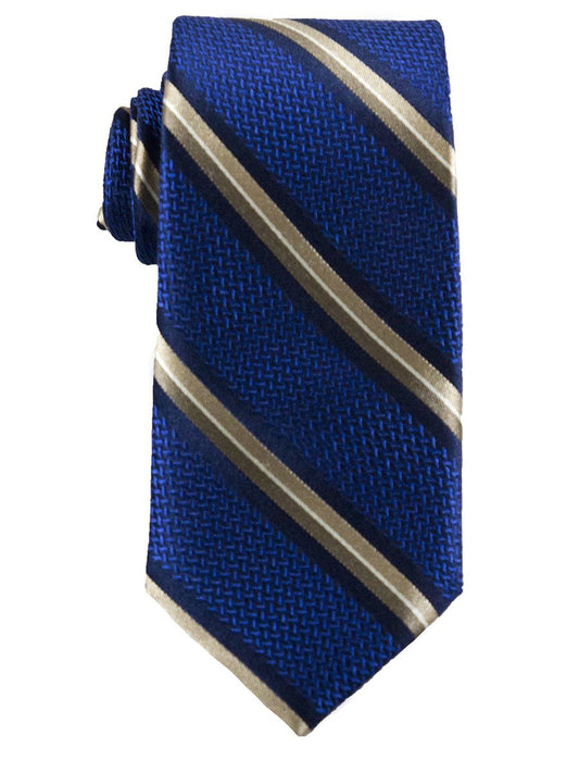 Heritage House 25697 100% Silk Boy's Tie - Stripe -Navy/Khaki Boys Tie Heritage House 