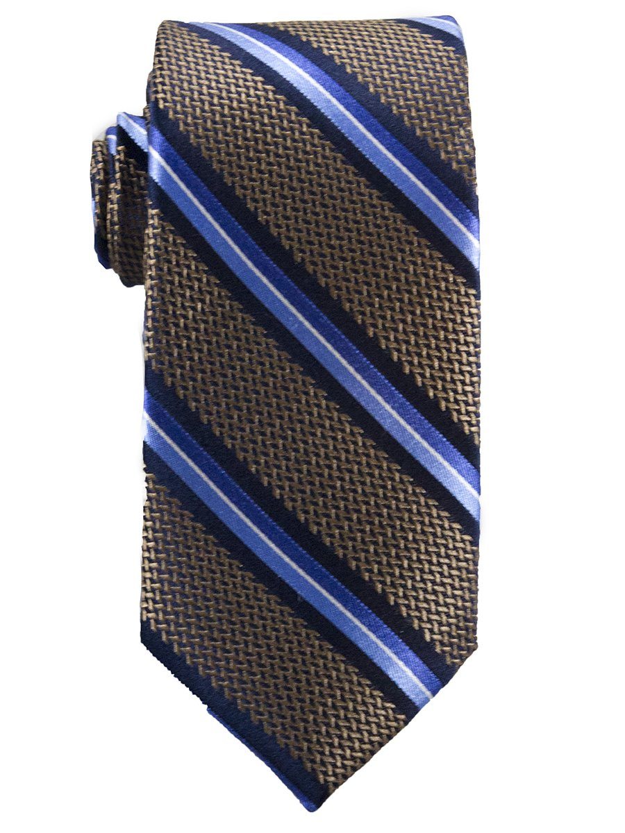 Heritage House 25699 100% Silk Boy's Tie - Stripe -Khaki/Blue Boys Tie Heritage House 