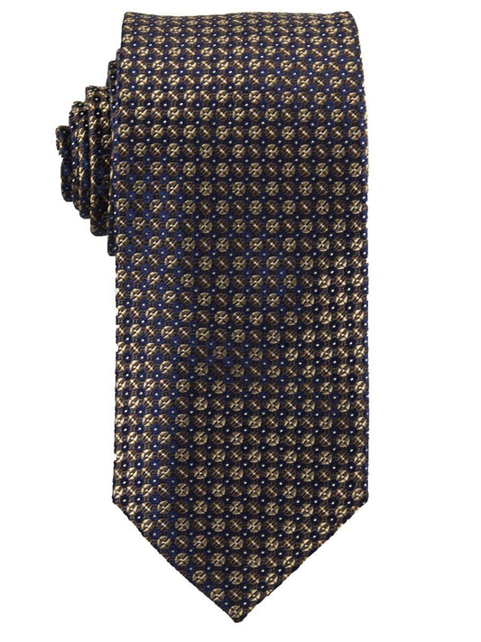 Heritage House 25753 100% Silk Boy's Tie - Neat - Brown/Navy Boys Tie Heritage House 