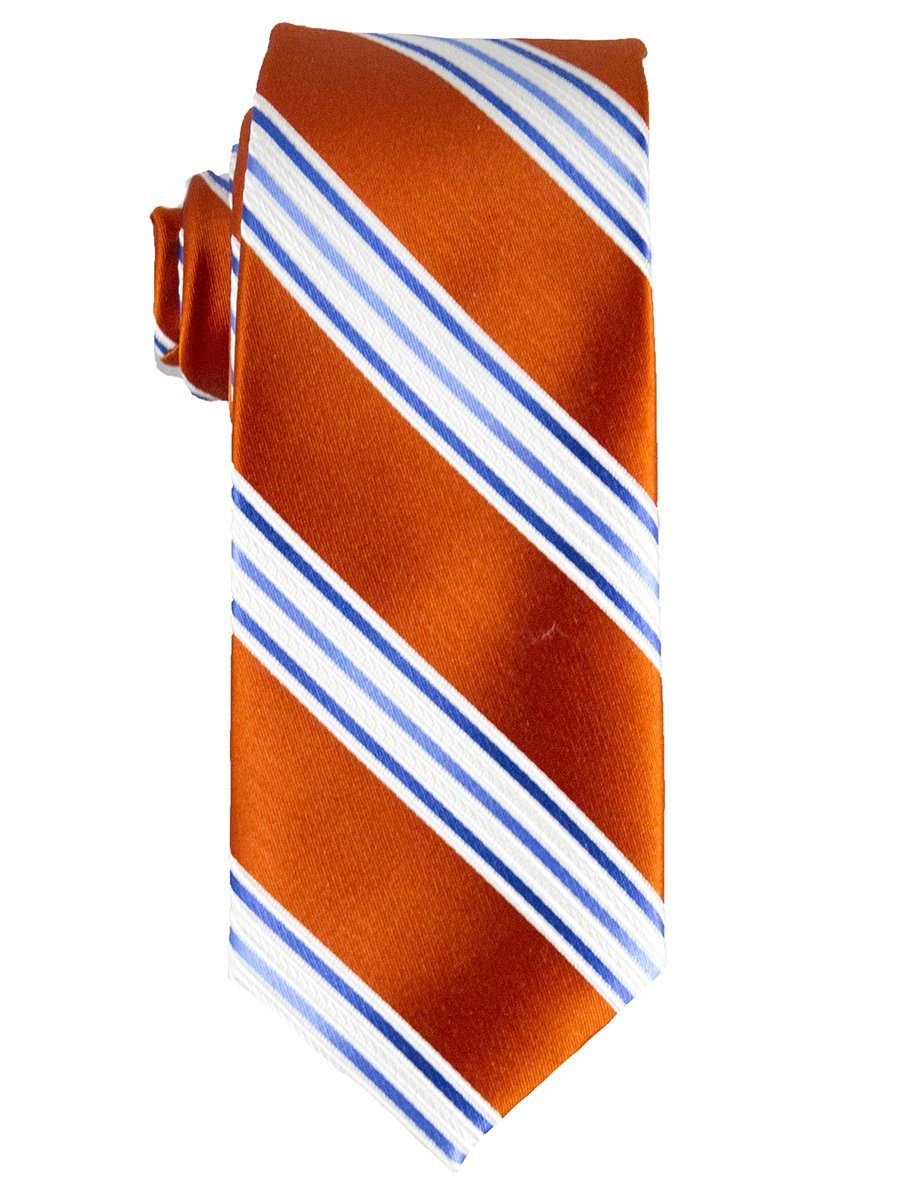 Heritage House 25789 100% Silk Boy's Tie - Stripe - Orange/Blue Boys Tie Heritage House 