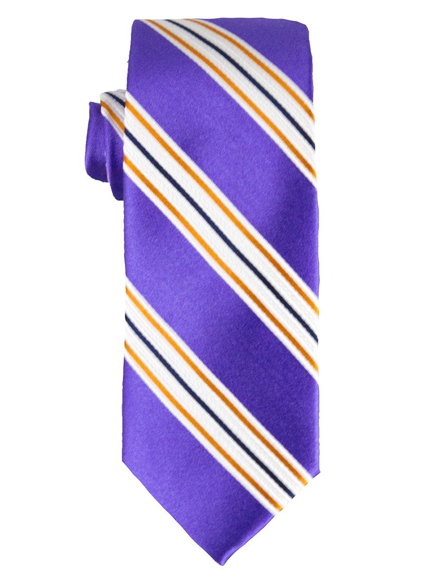 Heritage House 25792 100% Silk Boy's Tie - Stripe - Purple/Orange Boys Tie Heritage House 
