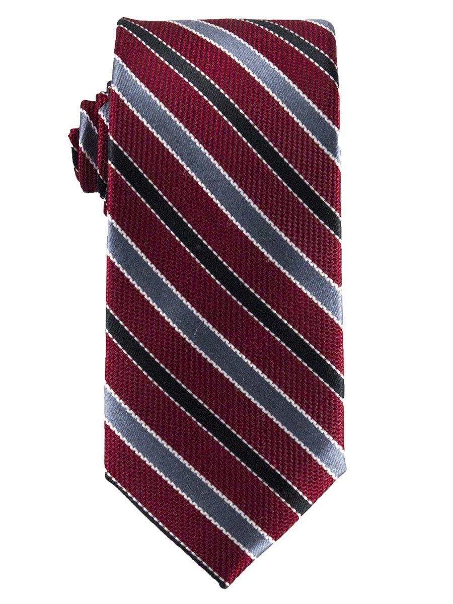 Heritage House 25821 100% Silk Boy's Tie - Stripe - Red/Silver Boys Tie Heritage House 