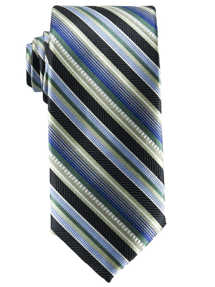 Heritage House 25826 100% Silk Boy's Tie - Stripe - Blue/Green/Black Boys Tie Heritage House 
