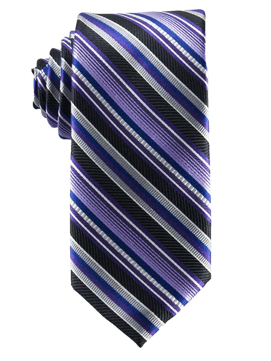 Heritage House 25832 100% Silk Boy's Tie - Stripe - Purple/Blue/Black Boys Tie Heritage House 
