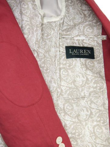 Image of Lauren Ralph Lauren 26101 100% Linen Boy's Suit Separate Jacket - Solid Linen - Red Boys Suit Separate Jacket Lauren 