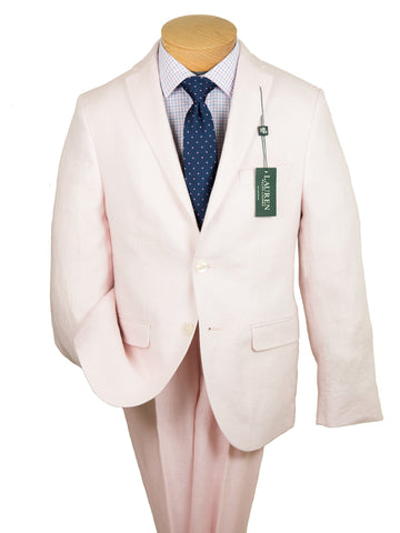 Image of Lauren Ralph Lauren 26108 100% Linen Boy's Suit Separate Jacket - Solid Linen - Pink Boys Suit Separate Jacket Lauren 