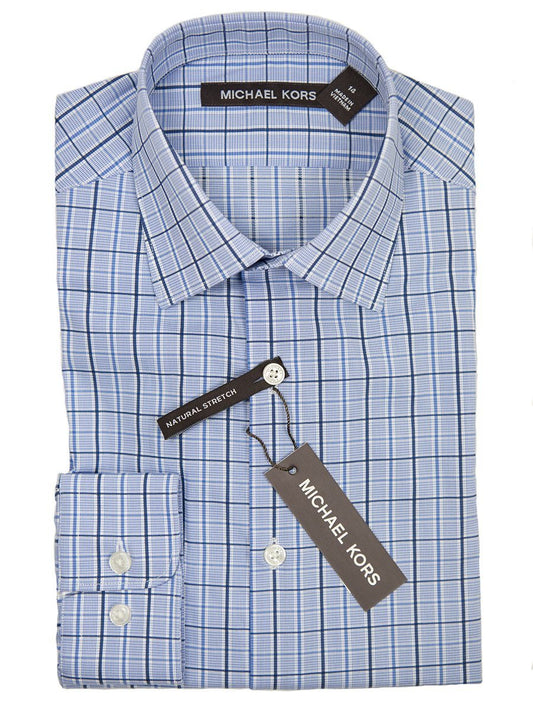 Michael Kors Boy's Dress Shirt 26166 Blue Check Boys Dress Shirt Michael Kors 
