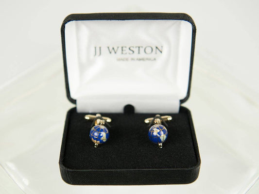 Boy's Cuff Links 26177 Gold Spinning Globe Boy's Cuff Links JJ Weston 