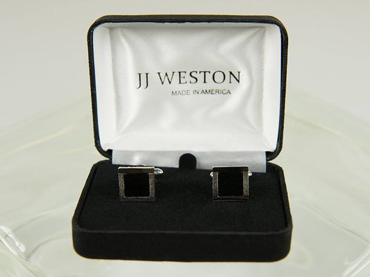 Boy's Cuff Links 26180 Silver with Onyx Boy's Cuff Links JJ Weston 