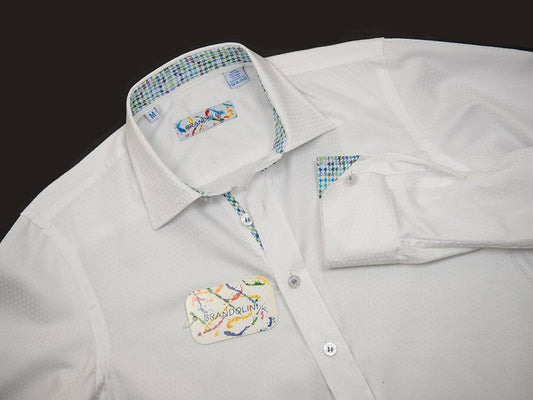 Brandolini Boy's Sport Shirt 26338 White Long Sleeve Boys Sport Shirt Brandolini 