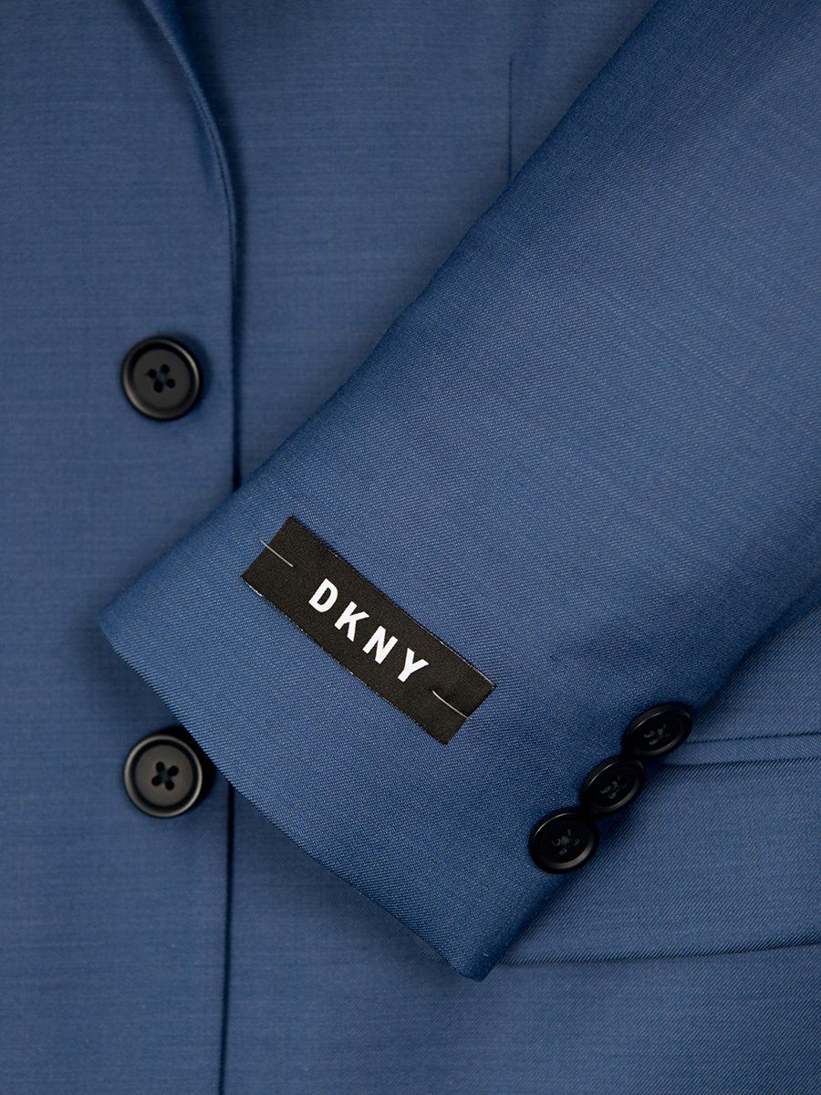 DKNY 26363 Skinny Fit Boy's Suit-Blue- Sharkskin Boys Suit DKNY 