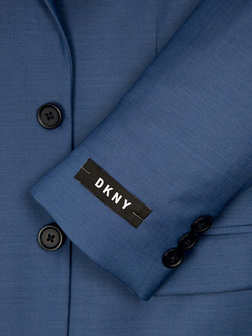 Image of DKNY 26363 Skinny Fit Boy's Suit-Blue- Sharkskin Boys Suit DKNY 