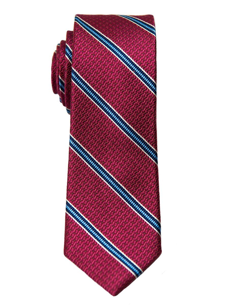 Heritage House 26411 100% Silk Boy's Tie - Stripe - Red/Blue/Silver Boys Tie Heritage House - The Boys' Suits Source® 