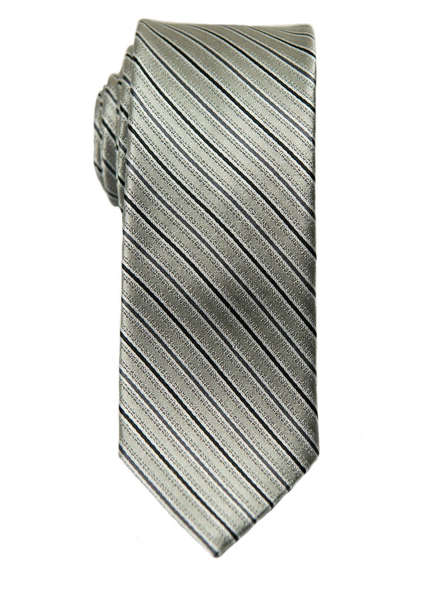 Heritage House 26419 100% Silk Boy's Tie - Stripe - Silver/Black/Grey Boys Tie Heritage House 