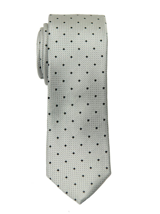Heritage House 26427 100% Silk Boy's Tie - Polka Dot - Silver/Navy Boys Tie Heritage House 