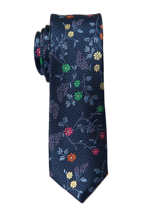 Heritage House 26451 100% Silk Boy's Tie - Floral - Navy Boys Tie Heritage House 