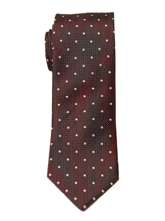 Heritage House 26453 100% Silk Boy's Tie - Polka Dot - Maroon/Silver Boys Tie Heritage House 