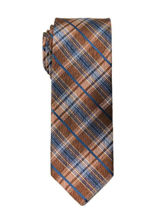Heritage House 26466 100% Silk Boy's Tie - Plaid - Orange/Blue Boys Tie Heritage House 