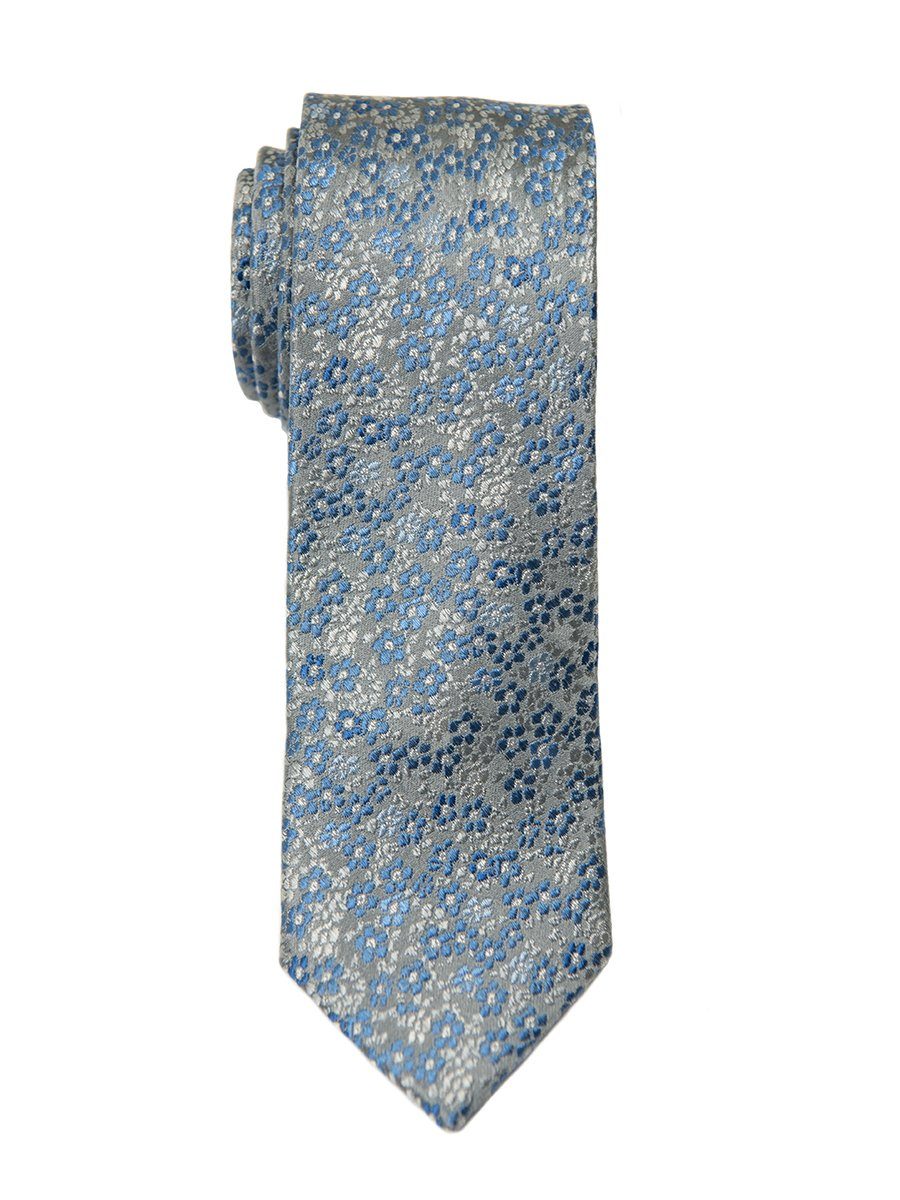 Heritage House 26470 100% Silk Boy's Tie - Floral - Light Blue/Silver Boys Tie Heritage House 