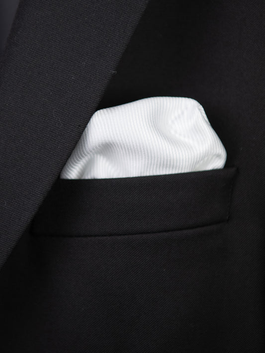 Heritage House 26252PS Pocket Square - Tonal Stripe - White