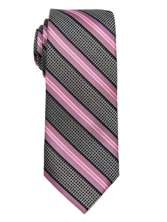 Heritage House 26604 100% Silk Boy's Tie - Stripe -Grey/Pink Boys Tie Heritage House 