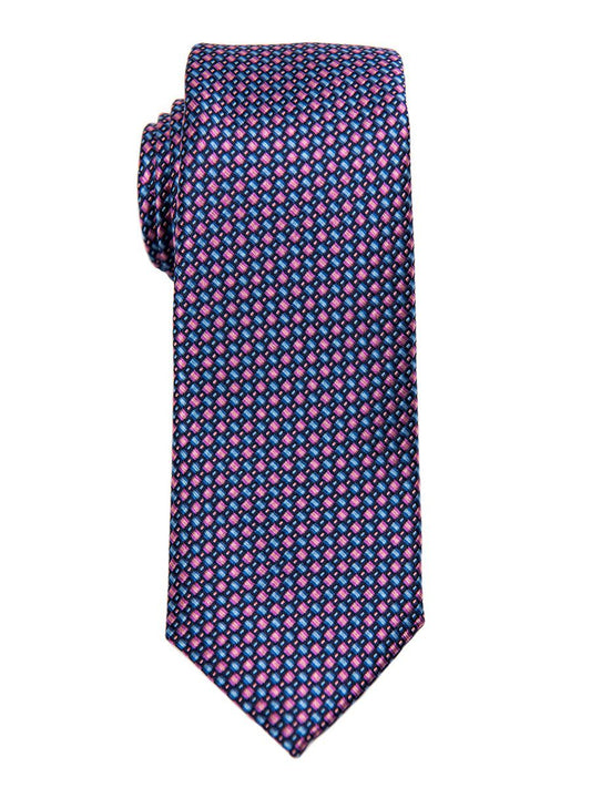 Heritage House 26619 100% Silk Boy's Tie - Neat - Pink/Navy Boys Tie Heritage House 