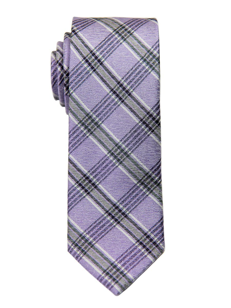 Heritage House 26820 100% Silk Boy's Tie -Plaid - Purple/Black Boys Tie Heritage House 