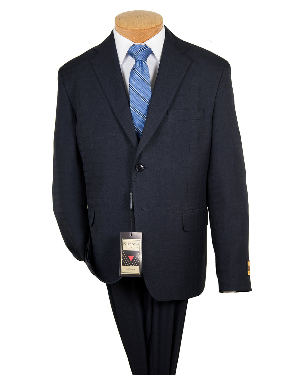 Europa Boy's Suit- 26856-Navy- Tonal Box Weave Boys Suit Europa 