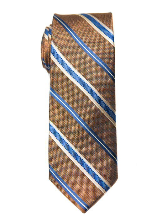 Heritage House 27002 100% Silk Boy's Tie - Stripe - Khaki/Blue Boys Tie Heritage House 