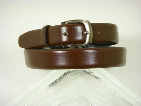Paul Lawrence 2703 100% leather Boy's Belt - Glazed Calf - Brown, Silver Buckle