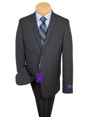 Image of Tallia Skinny Fit Boys' Suit 27057- Charcoal- Tattersall Boys Suit Tallia 