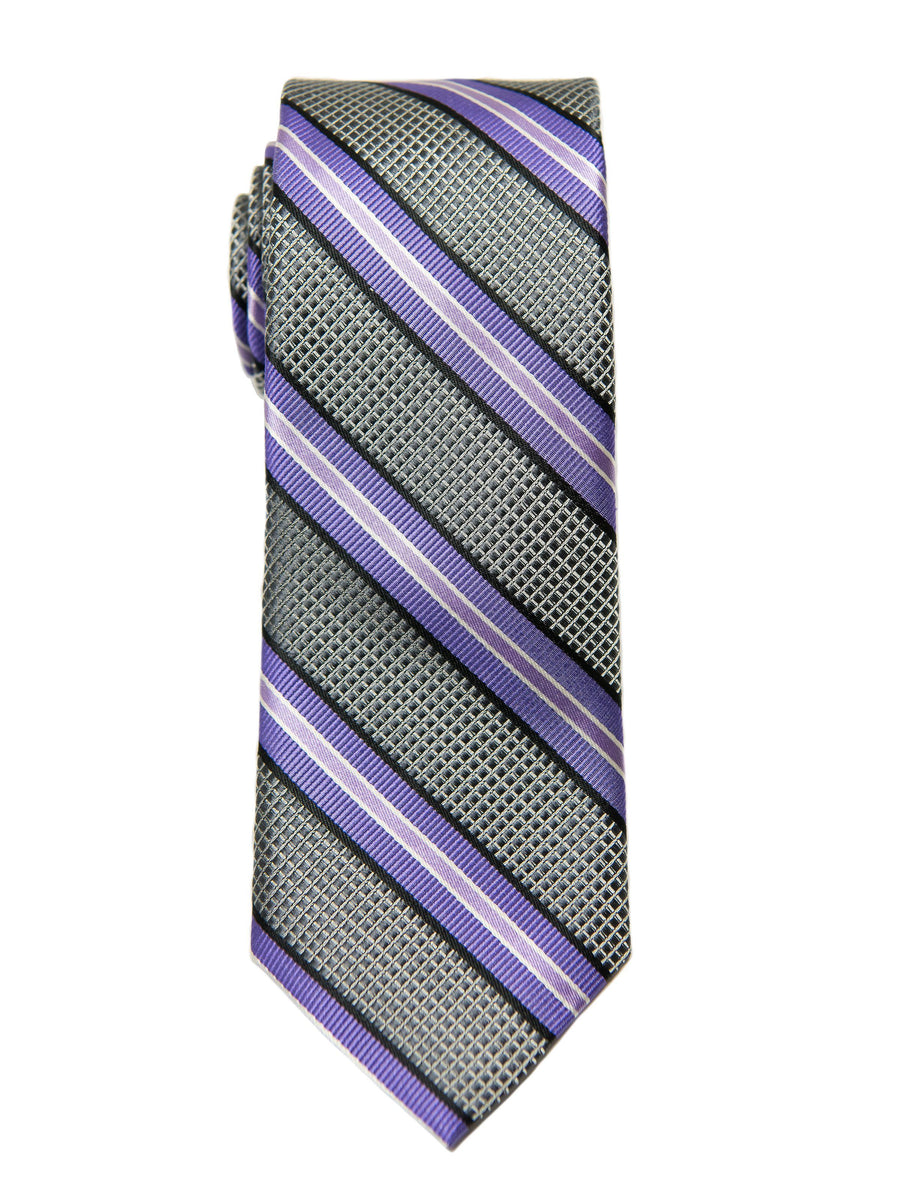 Heritage House 27116 Boy's Tie - Stripe - Grey/Purple Boys Tie Heritage House 