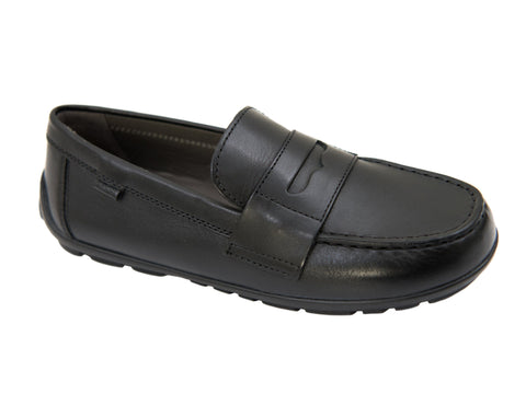 Geox 27163 Boy's Shoe- Driving Penny Loafer- Black Boys Shoes Geox 
