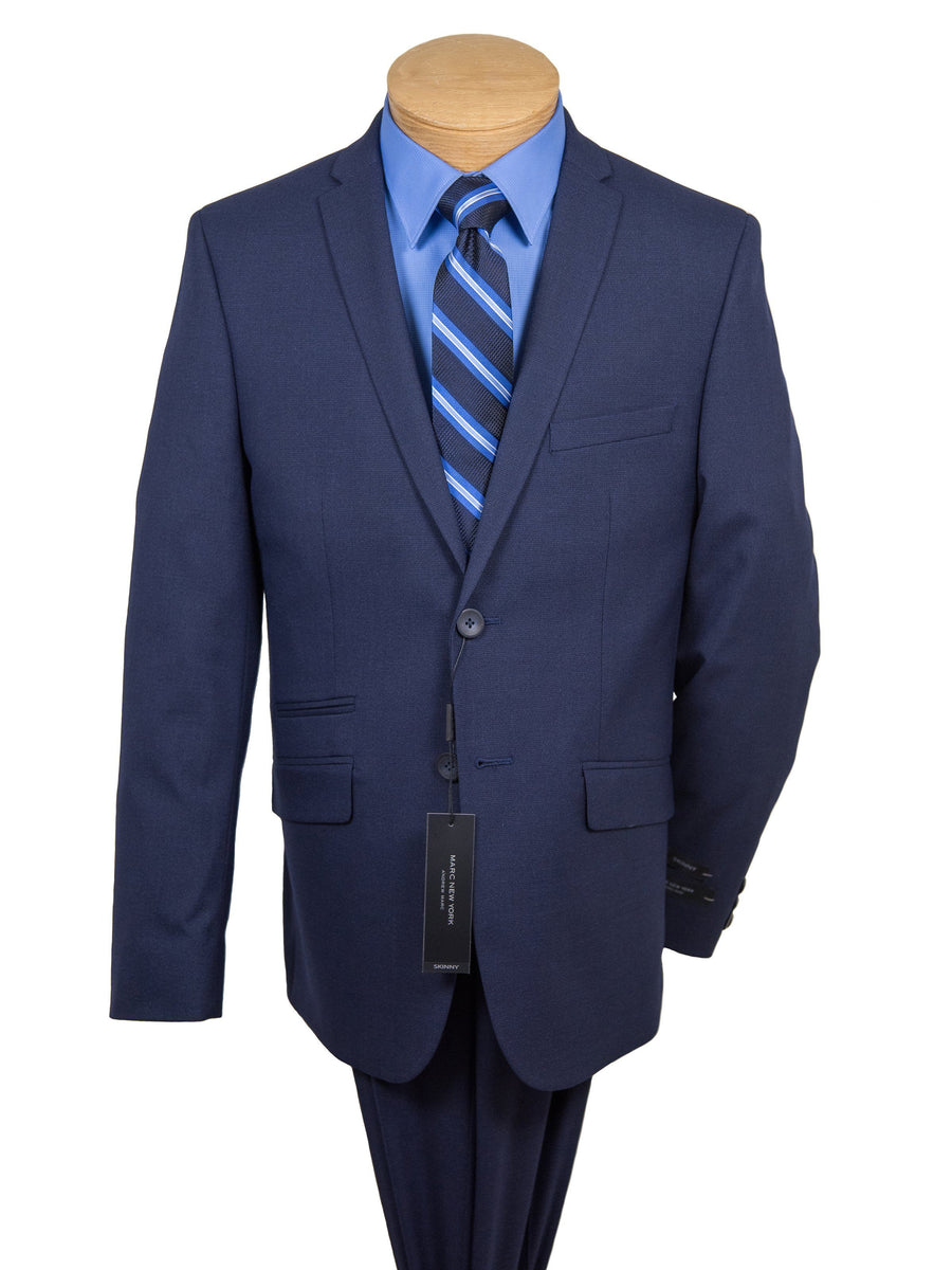 Andrew Marc 27210 Boy's Skinny Fit Suit - Blue-Tic Weave Boys Suit Andrew Marc 