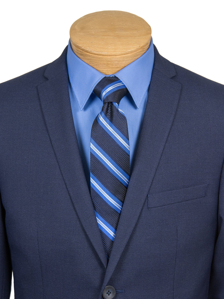Andrew Marc 27210 Boy's Skinny Fit Suit - Blue-Tic Weave Boys Suit Andrew Marc 
