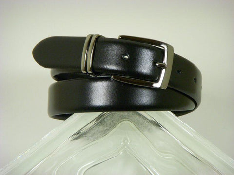 Paul Lawrence 2724 100% leather Boy's Belt - Glazed Calf - Black, Silver Buckle