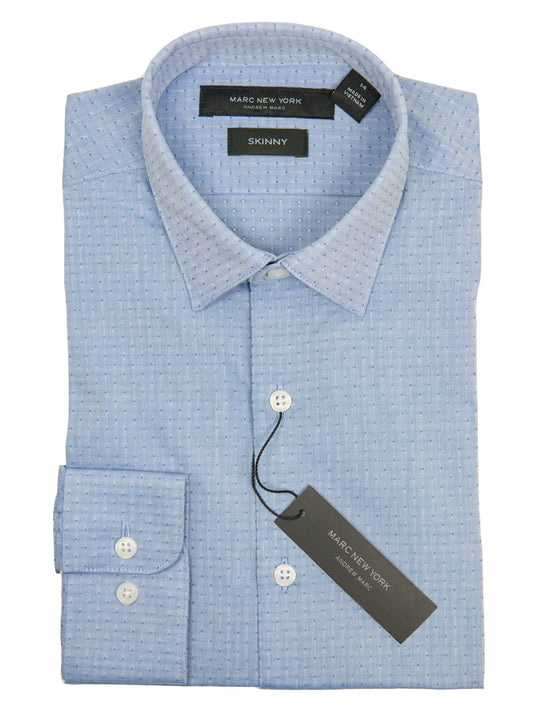 Andrew Marc 27377 Boy's Dress Shirt-Blue-Skinny Fit-Diamond Boys Dress Shirt Andrew Marc 