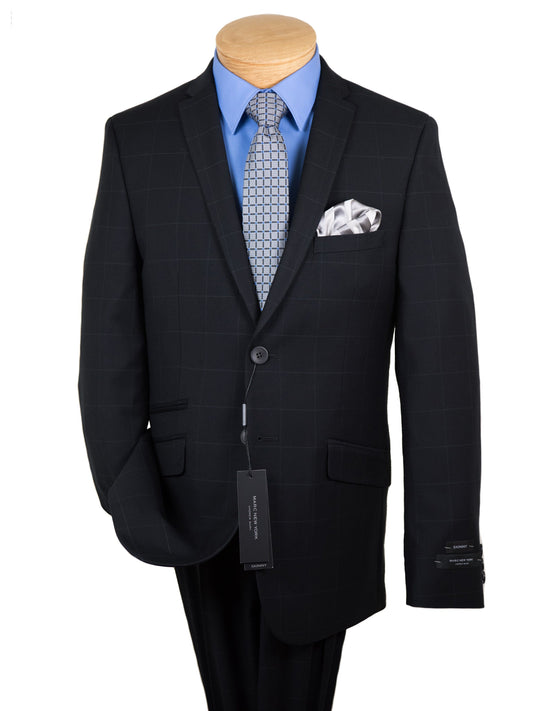 Andrew Marc 27435 Skinny Fit Boy's Suit- Black-Windowpane Boys Suit A/Marc 