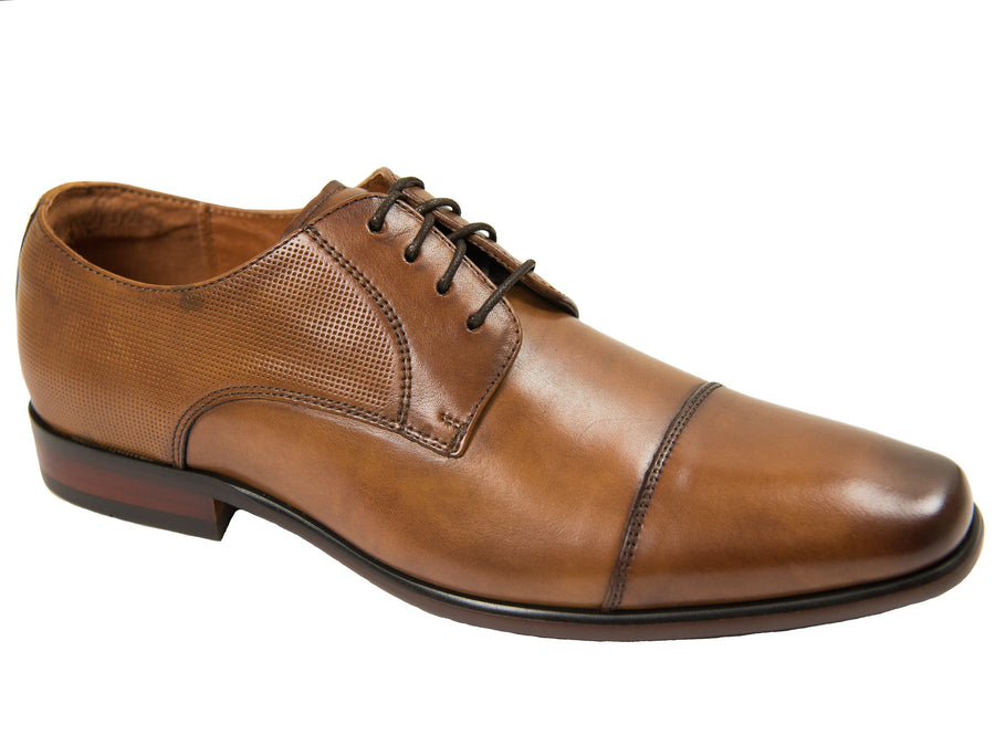 Florsheim 27584 Boy's Dress Shoe- Cap Toe Oxford- Smooth with Perforations- Cognac Boys Shoes Florsheim 