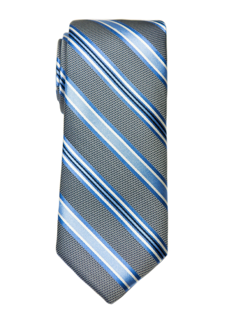 Boy's Tie 27772 Silver/Blue Stripe Boys Tie Heritage House 