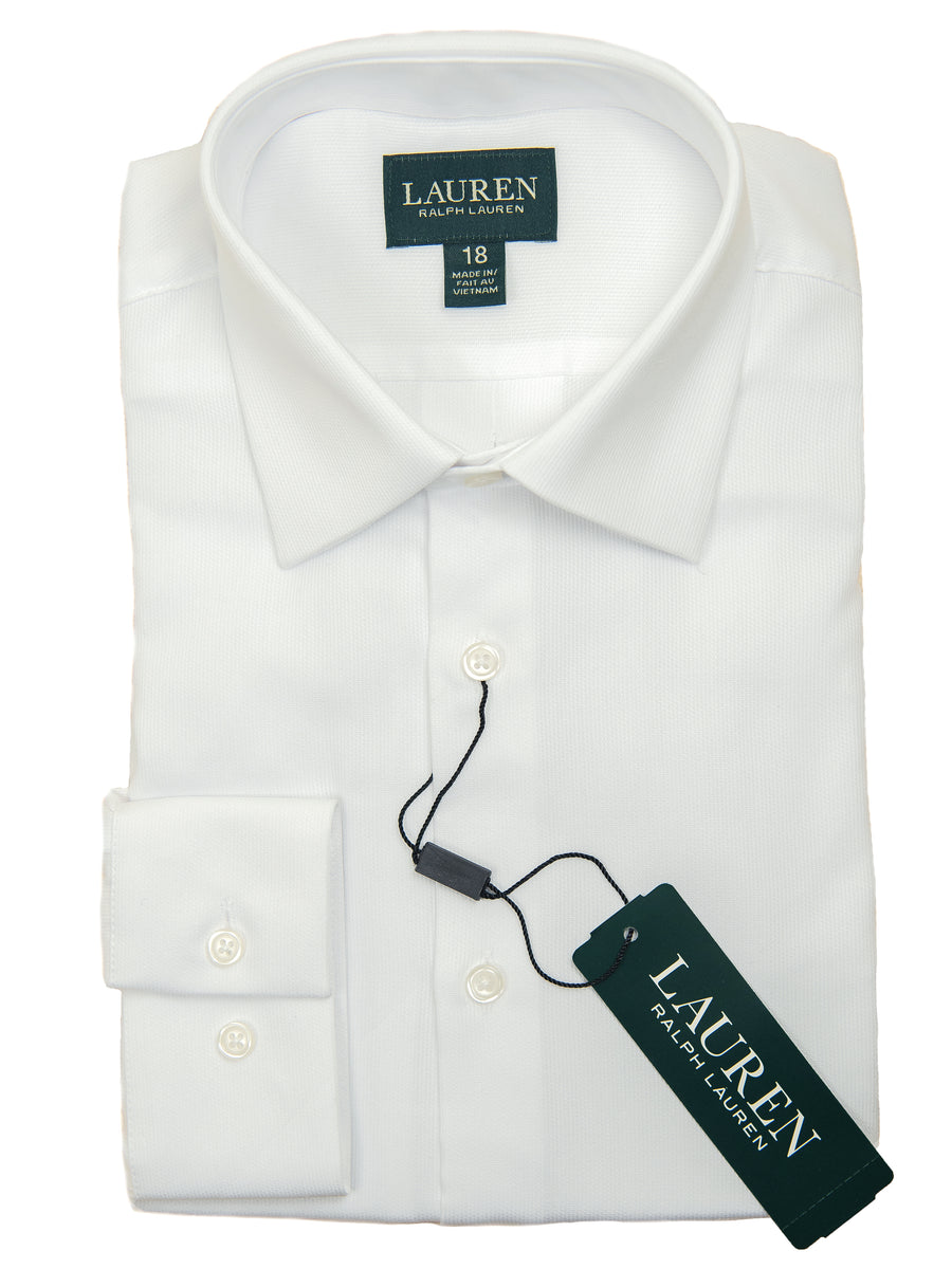Lauren Ralph Lauren 27934 Boy's Dress Shirt-White-Tonal Stripe