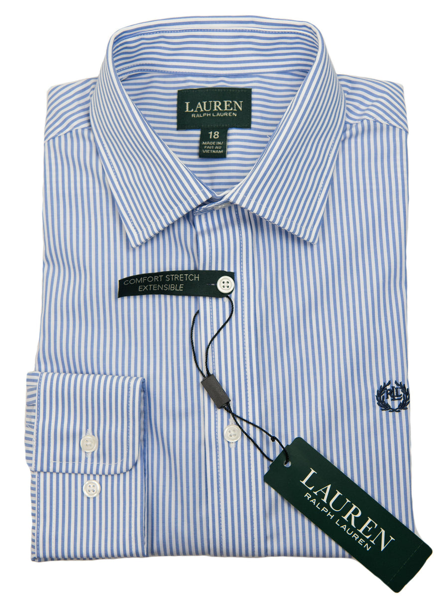 Lauren Ralph Lauren 27941 Boy's Dress Shirt-Blue-Stripe Boys Dress Shirt Lauren 